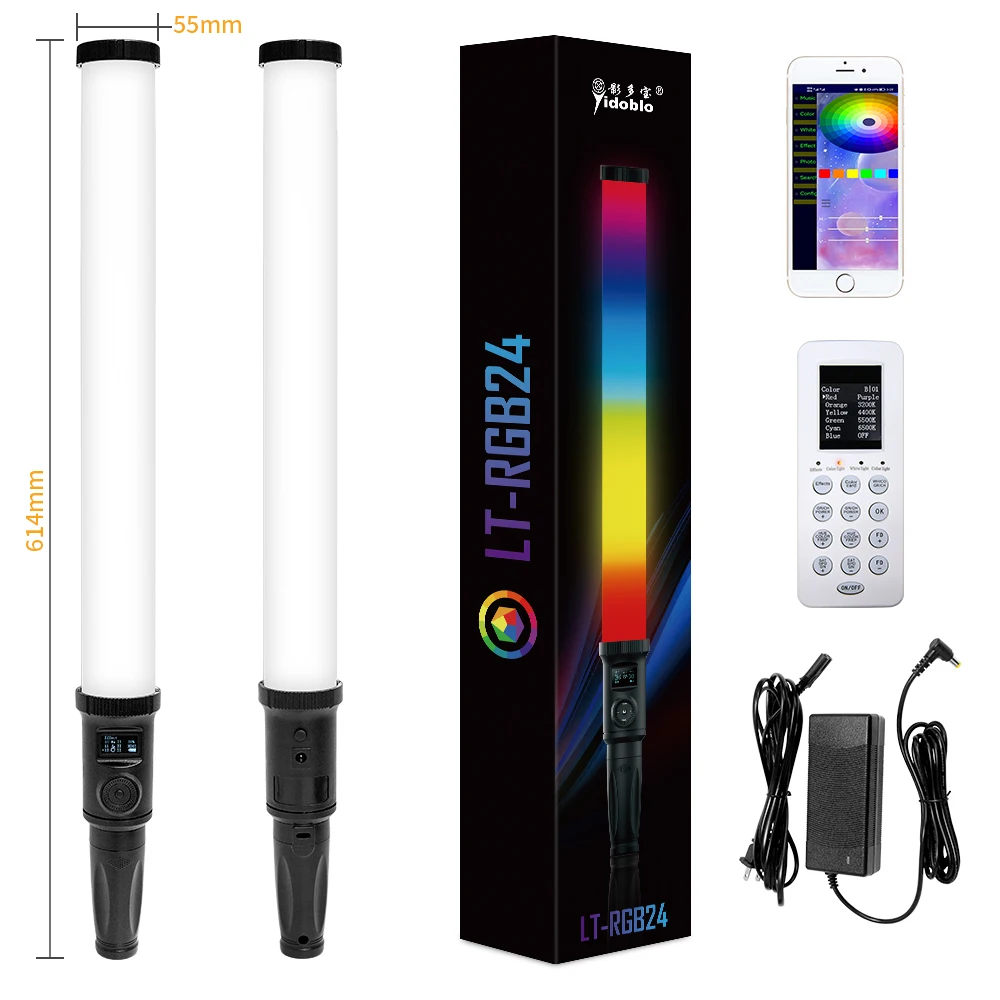 LED RGB Soft Light Tube Handheld Photography Lighting Stick CCT Mode Photos Video Built-in Battery For Studio Photo Lighting