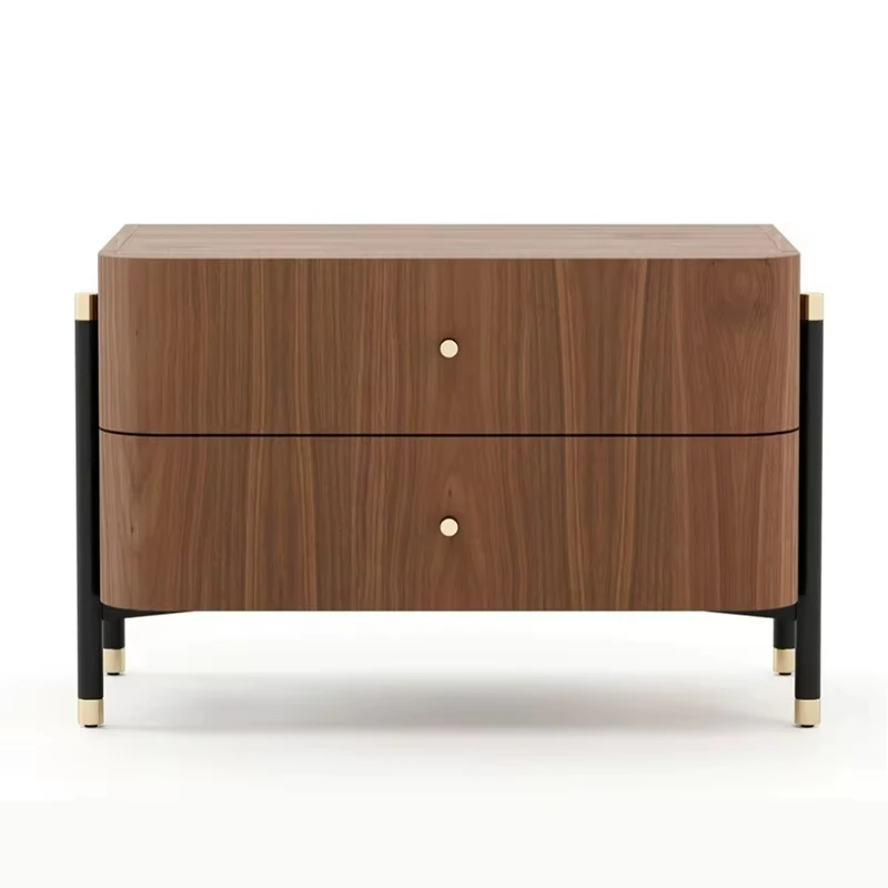

Modern minimalist five-drawer luxury locker walnut bedroom home bedside table