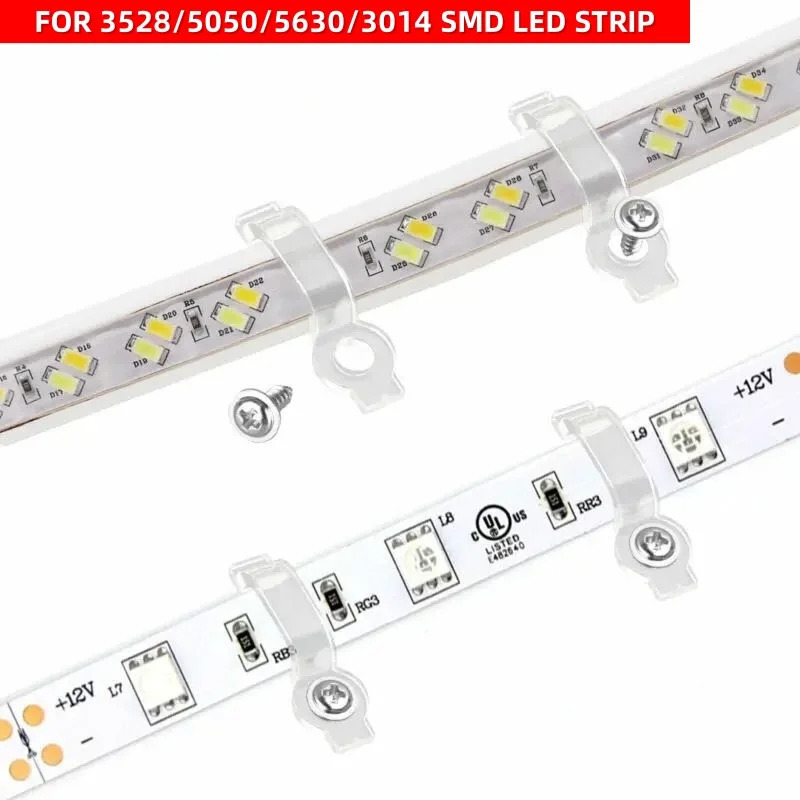 50 szt. Fixator taśma LED klipsy mocujące złącze 8mm/10mm ze śrubami mocujący klips do taśmy LED SMD 5730/5050/2835/3014