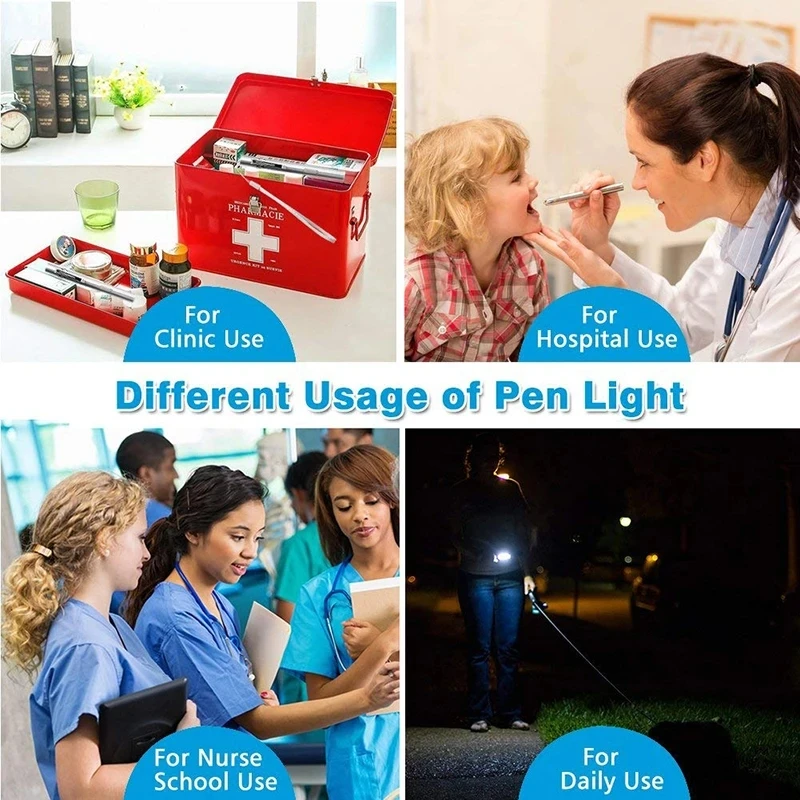 Mini Flashlight Pen Light USB Rechargeable LED Torch Cool White Warm Light Professional Flashlights for Camping, Doctors Nursing