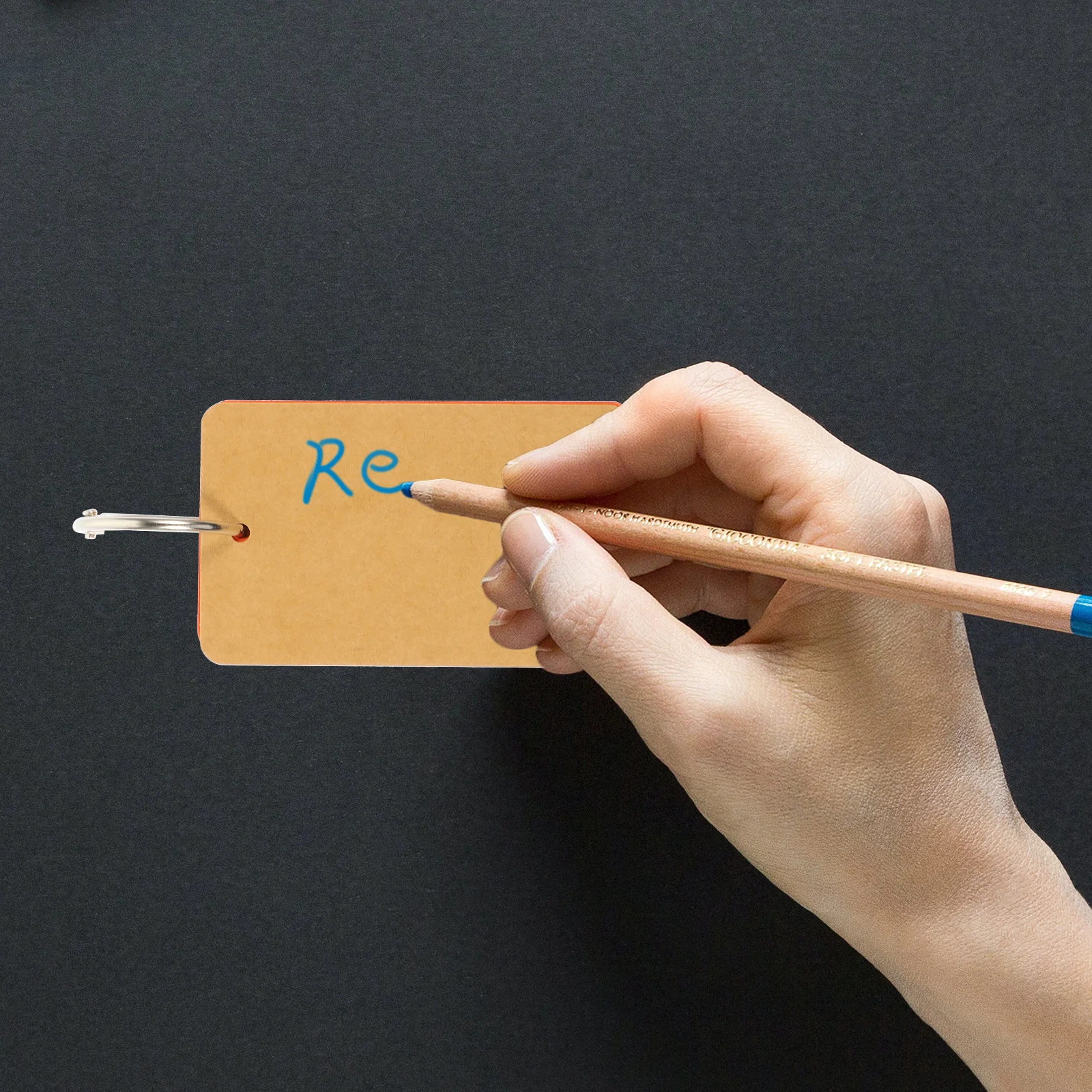 

8 Pcs Cue Note Tag Card Ring Blank Flash Cards Small DIY Memo Book Office Index