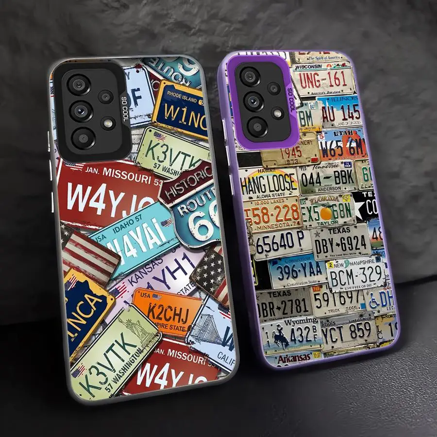 حافظة لهاتف سامسونج لهاتف جالاكسي A24 A16 A34 A13 A25 A14 A17 A23 A15 A12 A32 أرقام لوحة ترخيص مختلفة