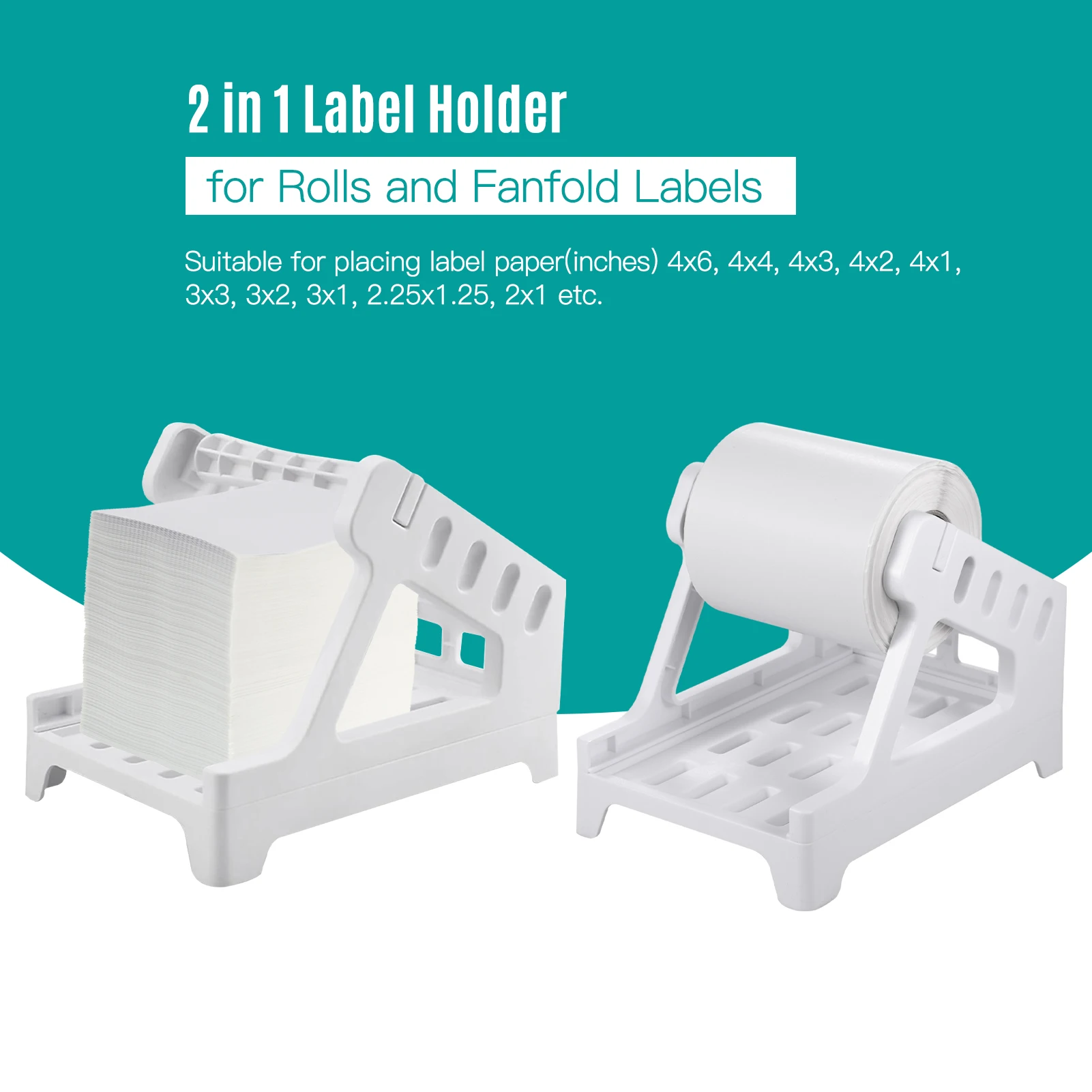 Label Holder Thermal Label Holder for Rolls and Fanfold Labels Compatible with Thermal Printer Desktop Label Printer Withe