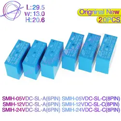 20Pcs/lot Power Relay SMIH-05V 12V 24V DC -SL-A -C Relays 16A 250VAC SMIH-12VDC-SL-C SMIH-24VDC-SL-C Conversion C type Original