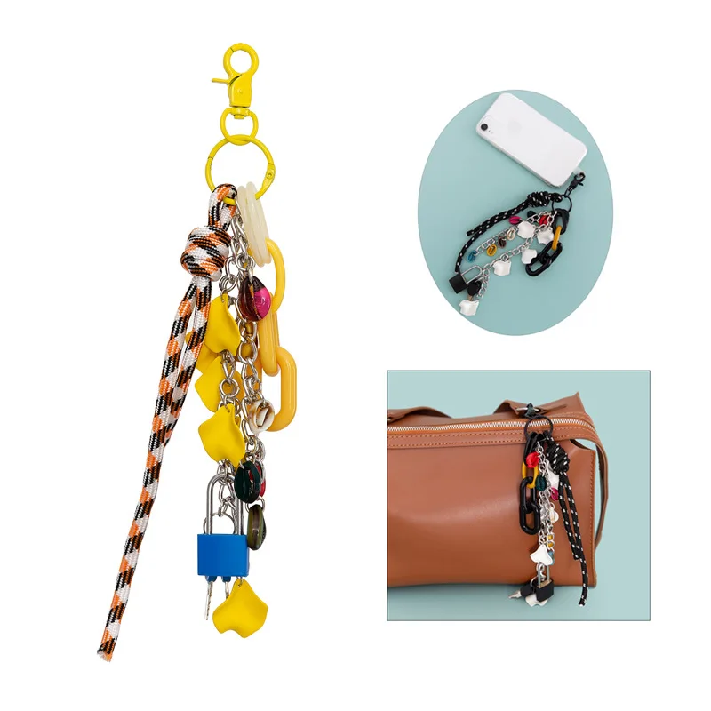 Bolso de cadena de bloqueo de bricolaje creativo, pulsera de bricolaje, funda de teléfono de color de resina, accesorios de bolsa de cadena