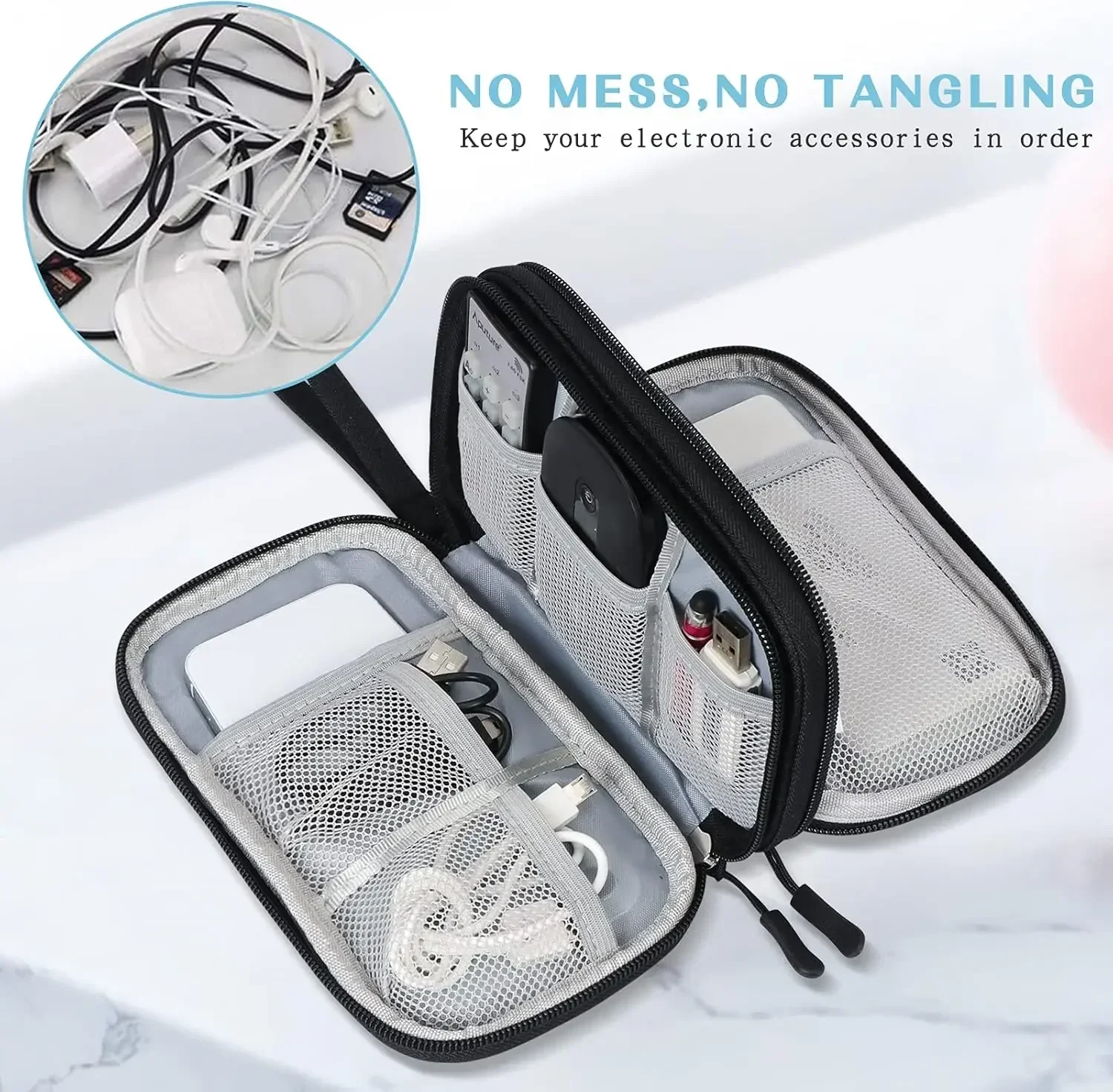 Travel Cable Bag Portable Digital Storage Pouch Charger Data Cable USB Bag Organizer Waterproof Electronic Accessory Storage Bag view 4