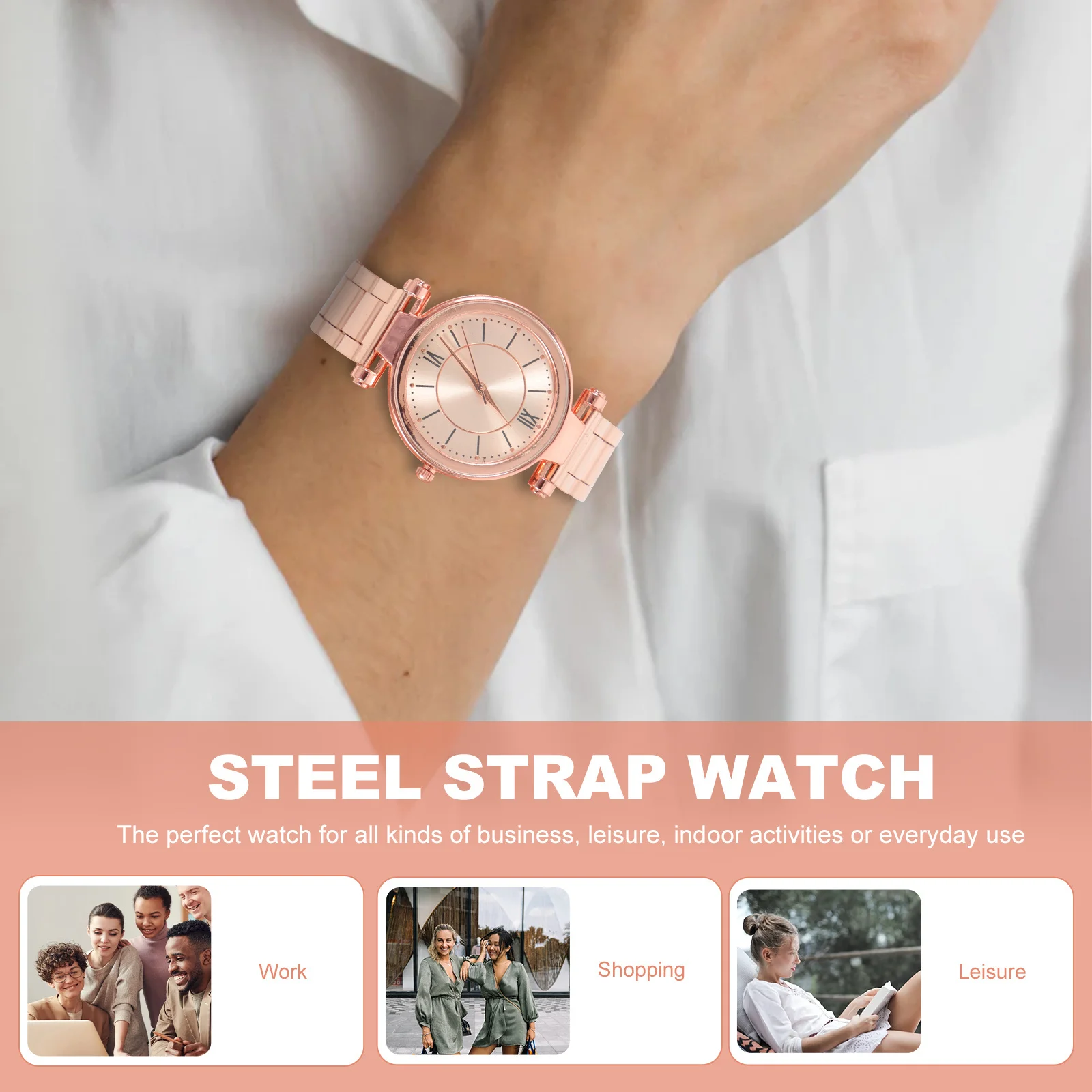 

Женские кварцевые часы со стальным ремешком, устойчивые к царапинам, удобные наручные часы, модный простой стиль, женский аксессуар