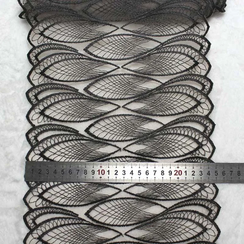 20Yards/lot Bilateral Pink Black Embroidery Lace Trim Garment Sewing Applique Costume Lace Fabric Skirt Material Bikini