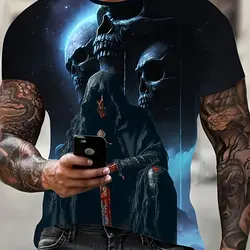 Summer fashion men's fun printed pattern T-shirt, loose and breathable, suitable for outdoor streets