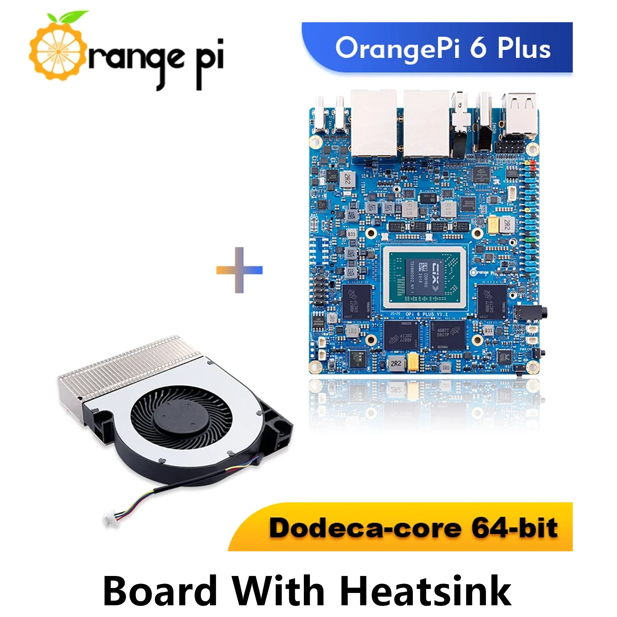 Orange Pi 6 Plus 32 GB / 16 GB DDR5-Entwicklungsboard 45 Tops AI-Computerleistung 12-Kern-64-Bit-Prozessor + NPU 5G Ethernet *2