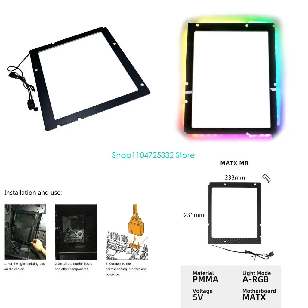 P5EA Motherboard RGB Backplate Light Emitting Back-Plane 5V 3 Pin ARGB Desktop Decor