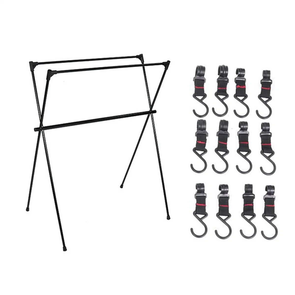 

ABME Three-Bar Frame Camping Rack Folding Ultra-Light Camping Tripod Travel Sundries Hanger 50x68x88cm
