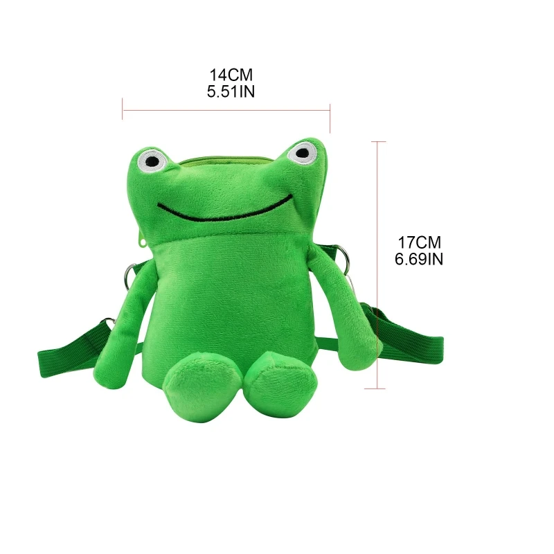 Cartoon Green for Frog Bag Plush Shoulder Bag Gift for Valentines