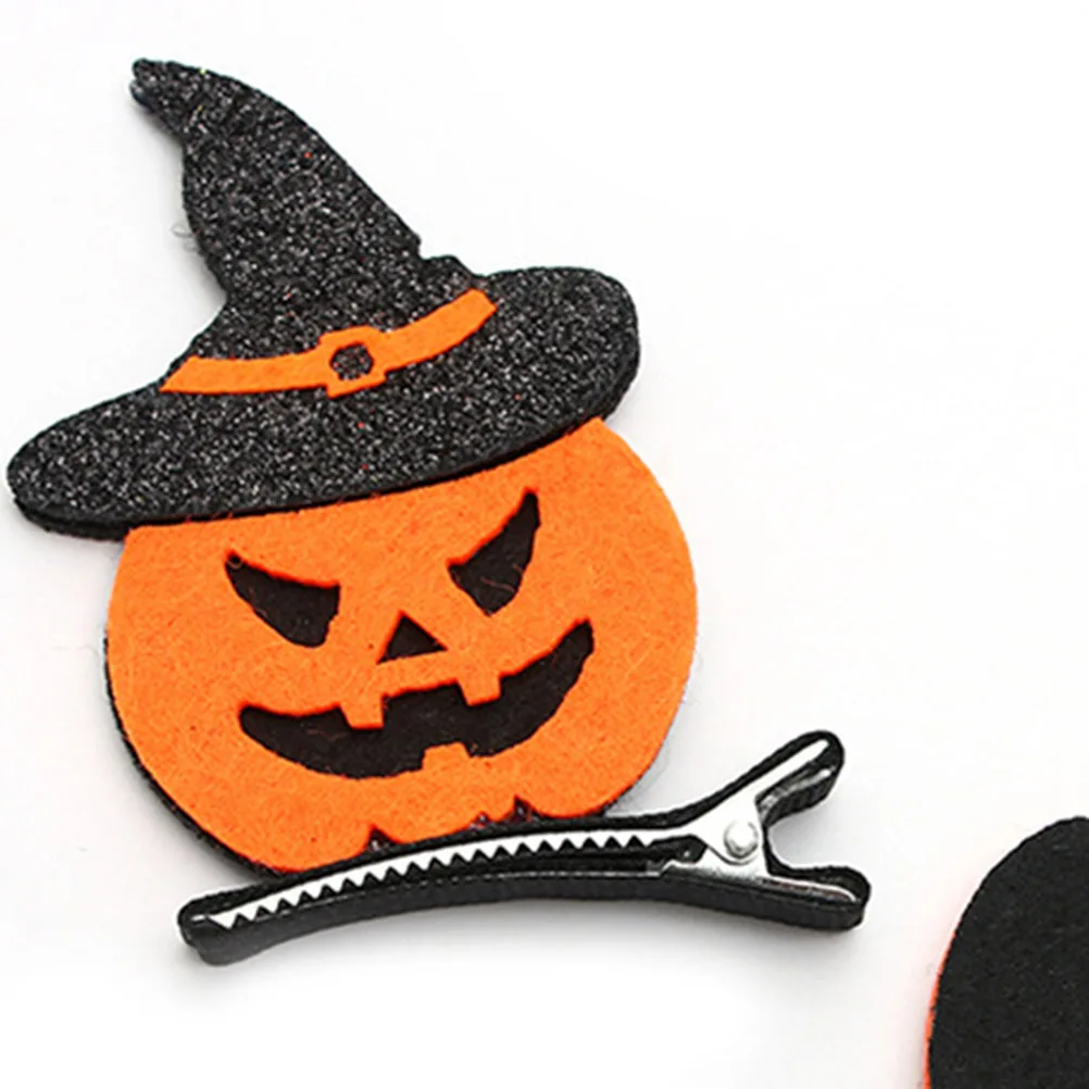 

5pcs Halloween Hair Clips Pumpkin Design For Girls Party Accessories Bright Color Lightweight Hair Barrettes