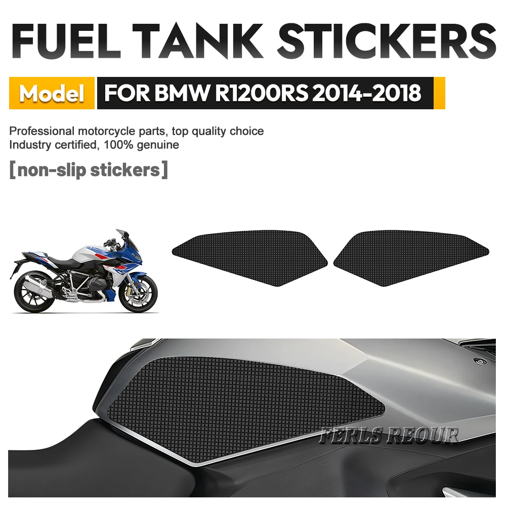 Fuel tank stickers for BMW R1200 RS 2014-2018, black rubber anti-slip fuel tank mats, motorcycle fuel tank protectors view 2
