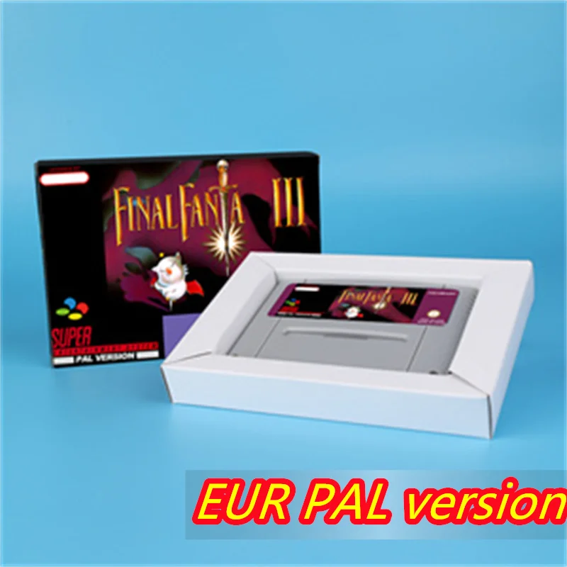 for Final Game Fantasy III 3 (Battery Save) 16bit game card for EUR PAL version SNES video game console