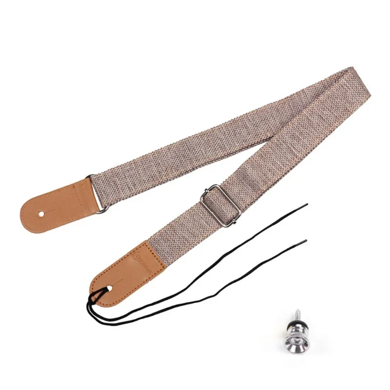 Adjustable Guitar Strap with Leather Ends for Acoustic Electric Guitar