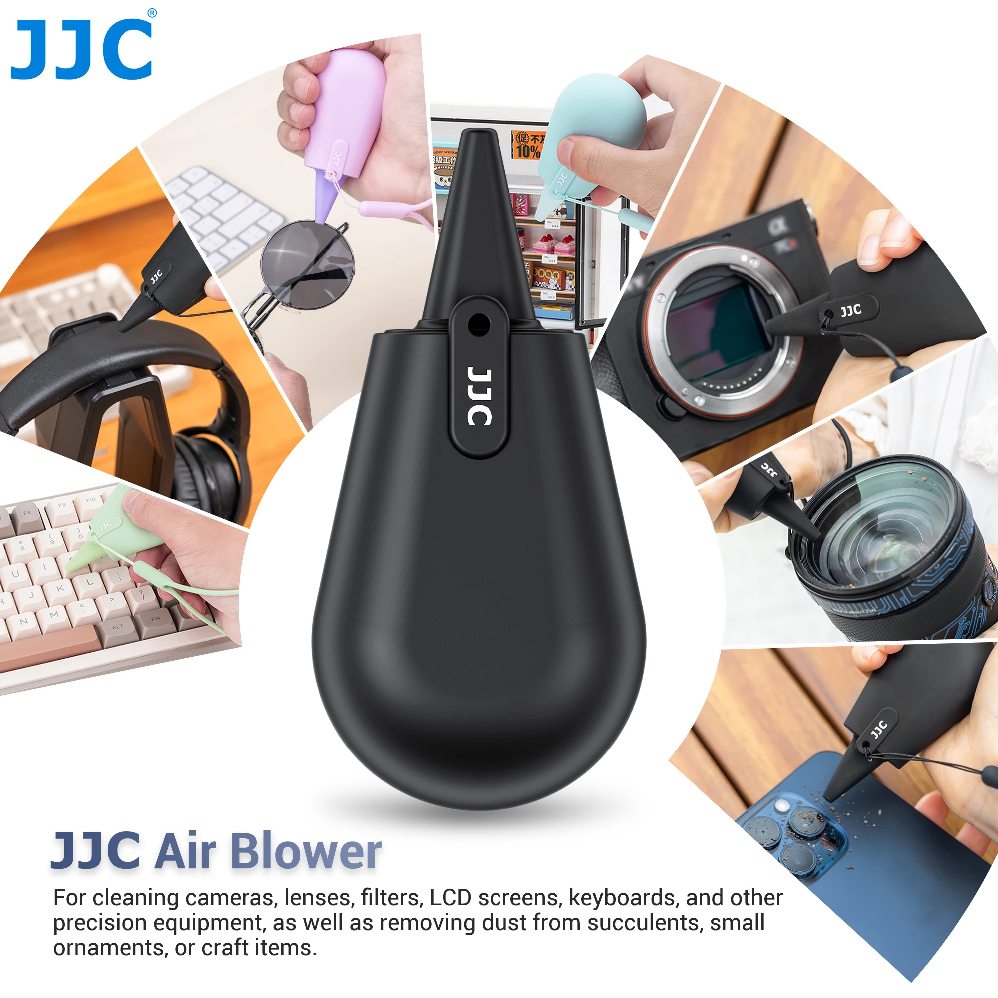 JJC Mini-Luftgebläse aus Silikon für Kameraobjektivfilter, LCD-Bildschirm, Tastaturen, Kamera-Reinigungswerkzeug zur Staubentfernung