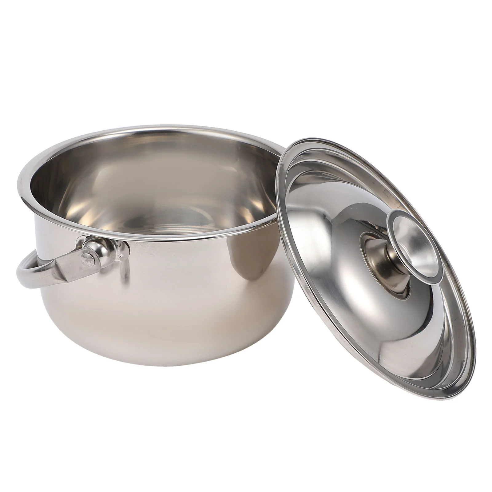 Soup Pot Cooking Bowl Kitchen Skillet Non-stick Utensil Stainless Steel Pan Noodle Silver High Temperature Boiler