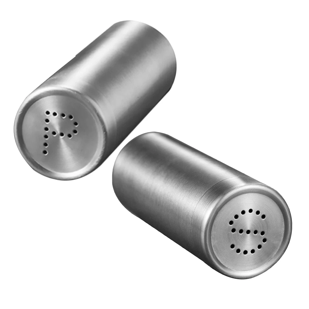 

2 Pcs Barbecue Seasoning Bottle Spices Jar Metal Condiment Cups Stainless Steel Jars Salt Container Bottles