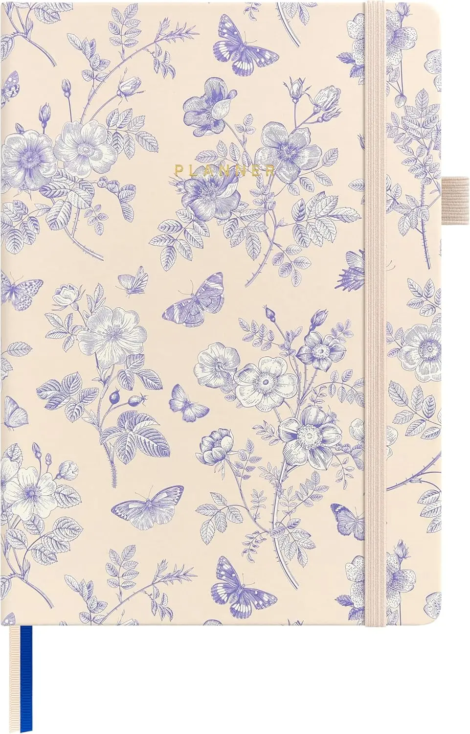 

Undated Planner, Weekly & Monthly with Goal & Habit Tracker, A5 Leather Hardcover Productivity Journal for Academic Year (Blue