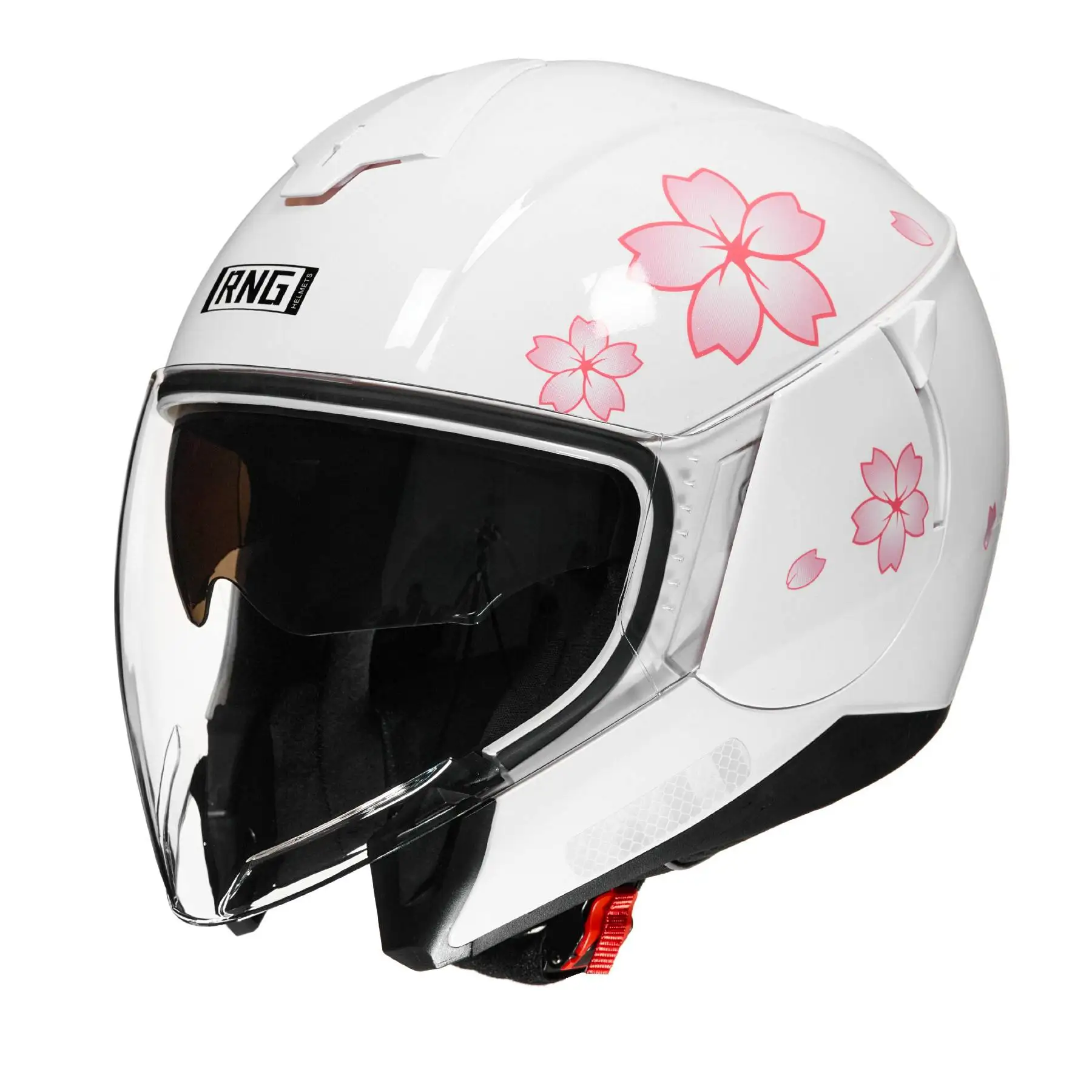 Sakura Butterfly Half Face Motorcycle Helmet Vintage Full Face Wear-Resistant Biker Supplies Breathable Helmet