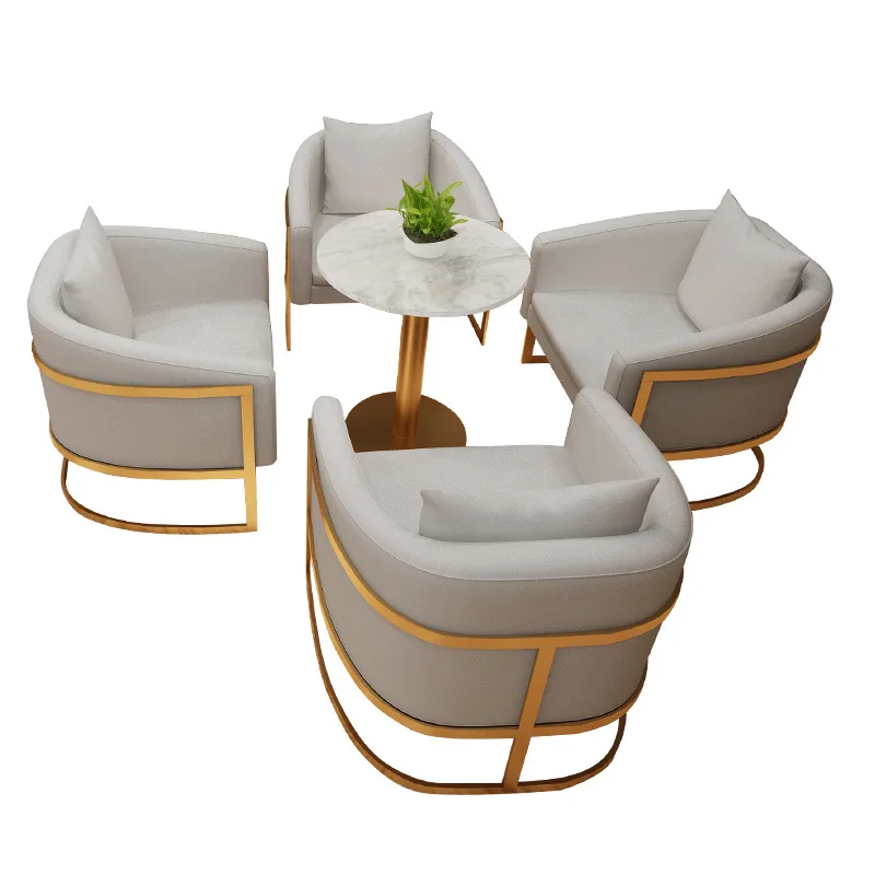 Nordic living room fabric milk tea shop leisure negotiation chair office Internet celebrity deck sofa