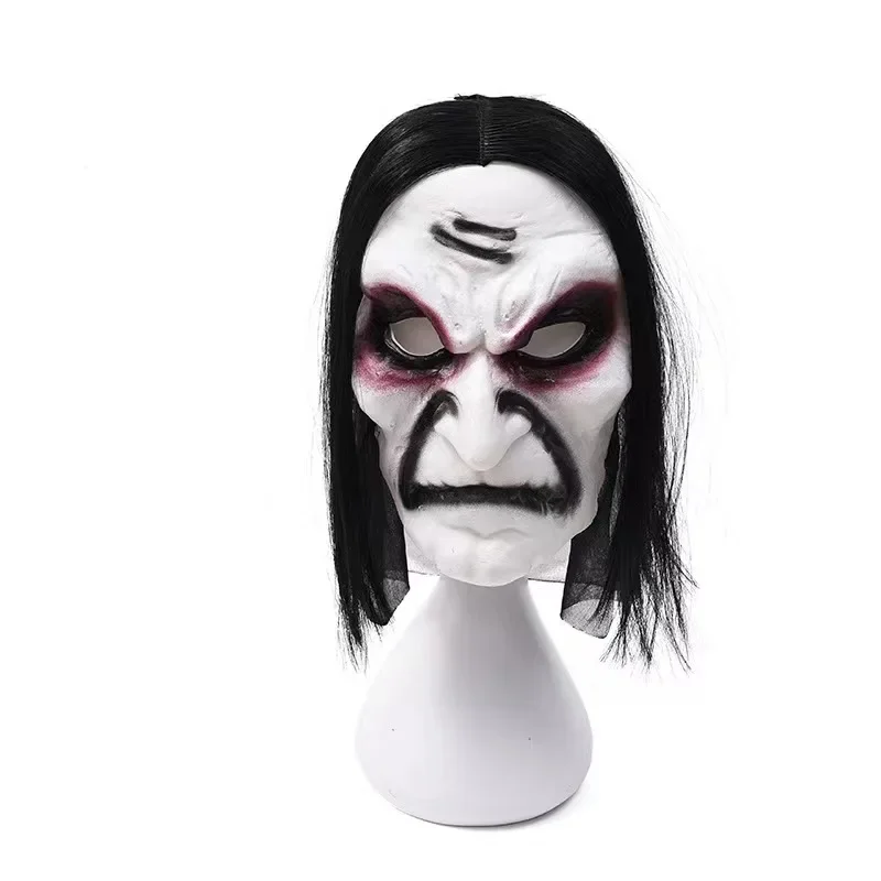 

Halloween Zombie Mask Props Grudge Ghost Hedging Zombie Mask Realistic Masquerade Headgear Long Hair Ghost Scary Horror Party