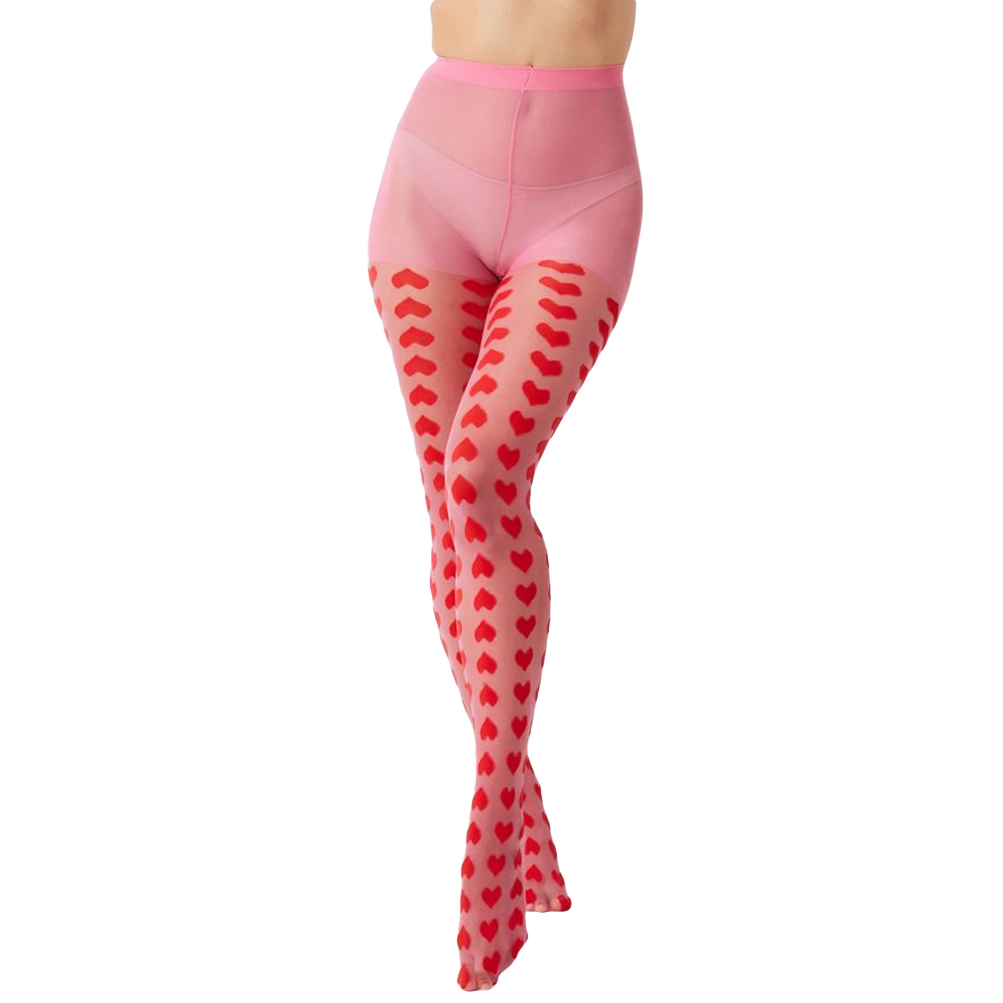 Women Sheer Tights Pantyhose Heart Pattern See Through Stockings for Valentine s Day Lolita Cosplay