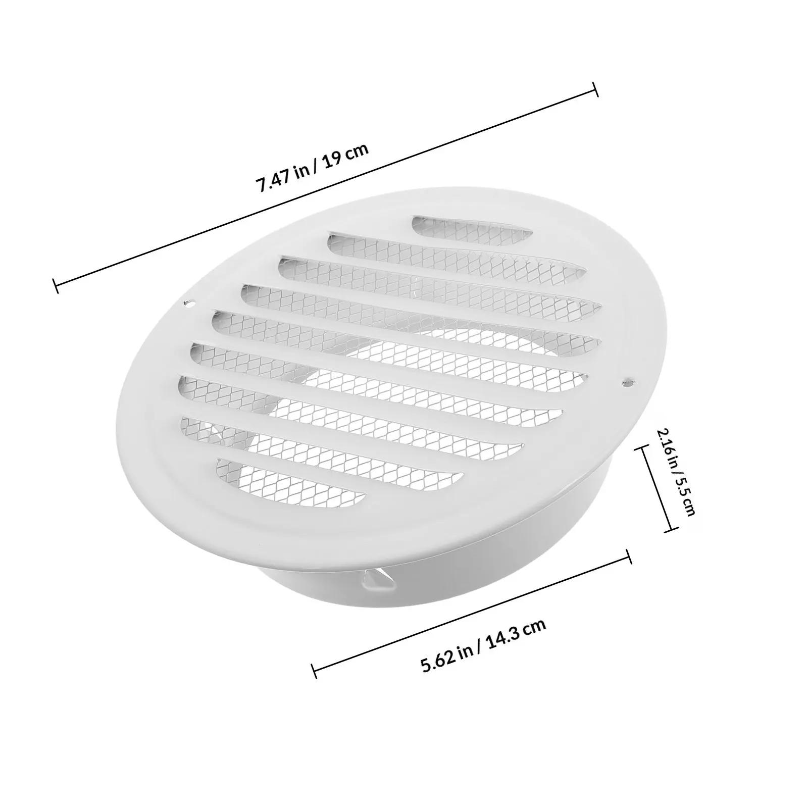 Resistant Stainless Steel Kitchen Vent Cover Flat Design Exterior Wall Exhaust Cap Wind Cooking Fumes Odor Removal