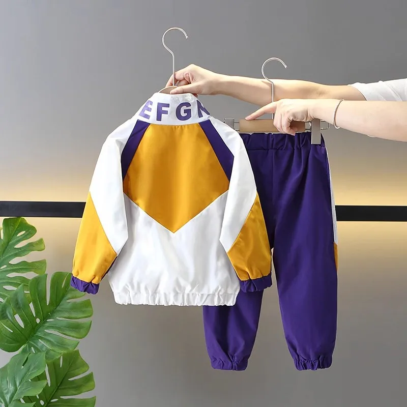 Boys and Girls Sports Set 2025 New Handsome Children's Coat+Pants 2-piece Set School Uniform Kids Outfits