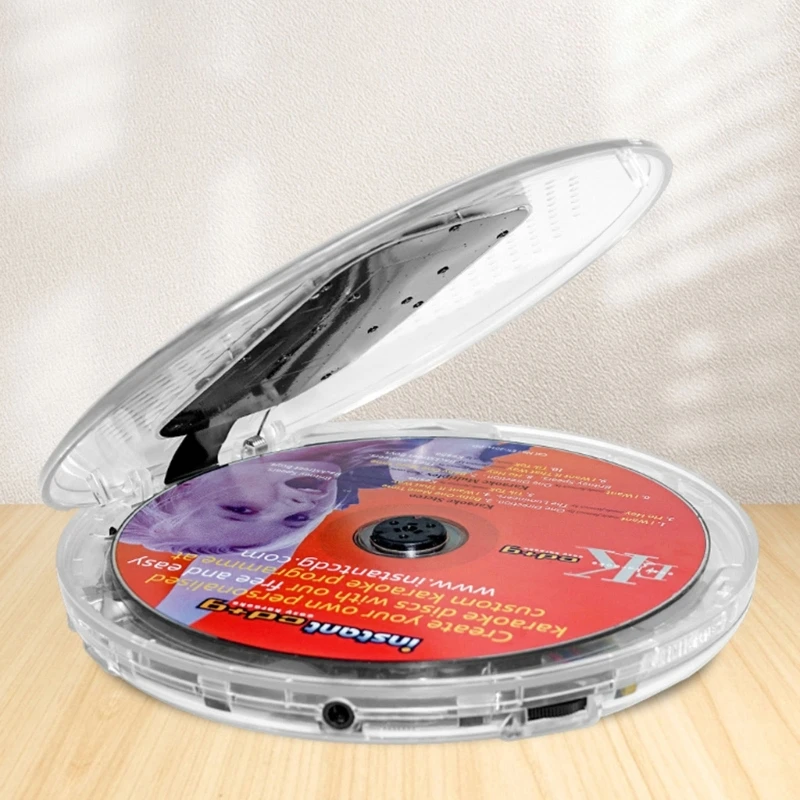 Ronde Draagbare Cd-Speler Met Hoofdtelefoon Hifi-Muziekspeler Ingebouwde Luidspreker Touchscreen Walkman Discman Speler Ondersteuning Tf-Kaart