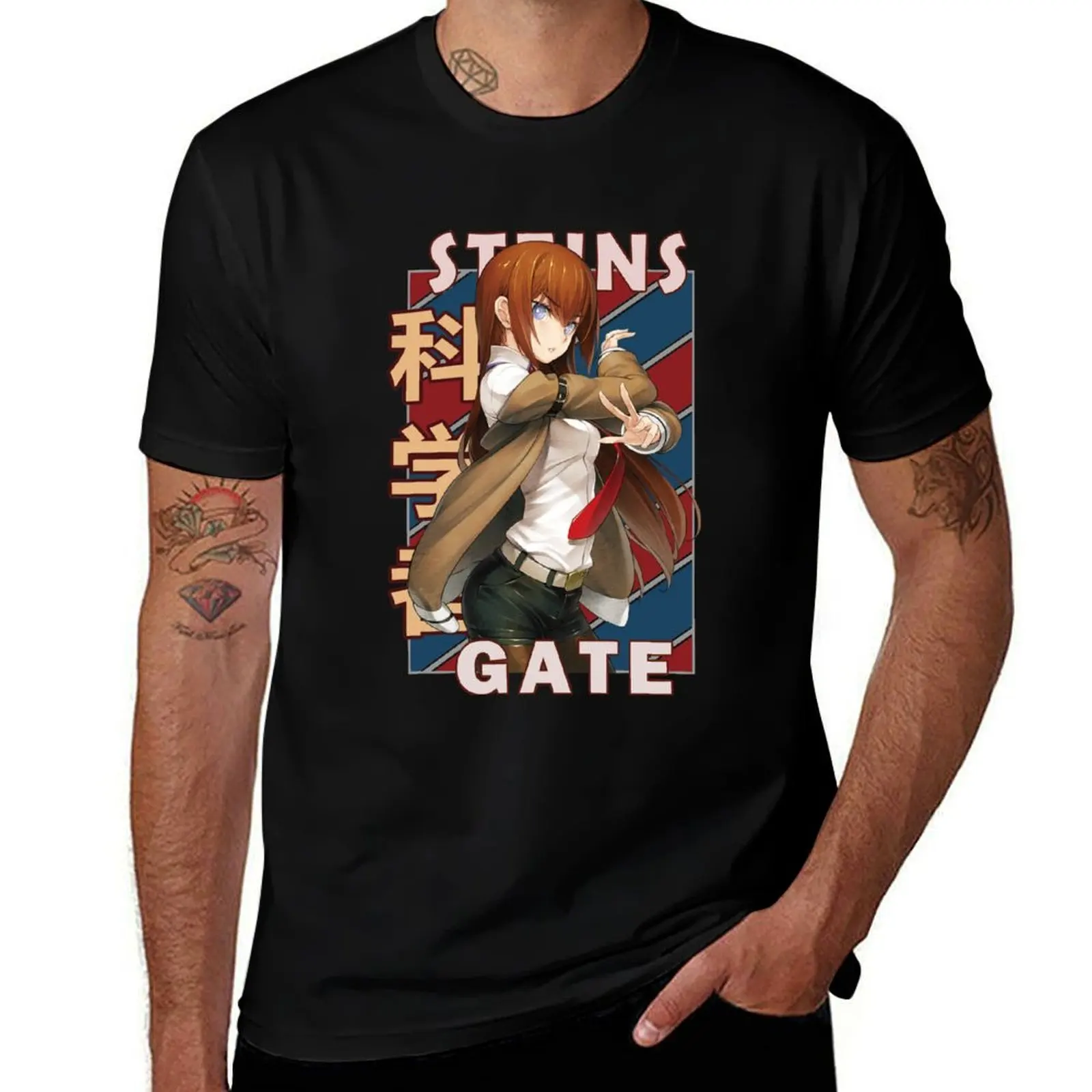 Kurisu Makise Steins Gate Shutainzu Gēto Zero Anime design T-Shirt Novelty Print Casual Tee Shirt T-Shirt