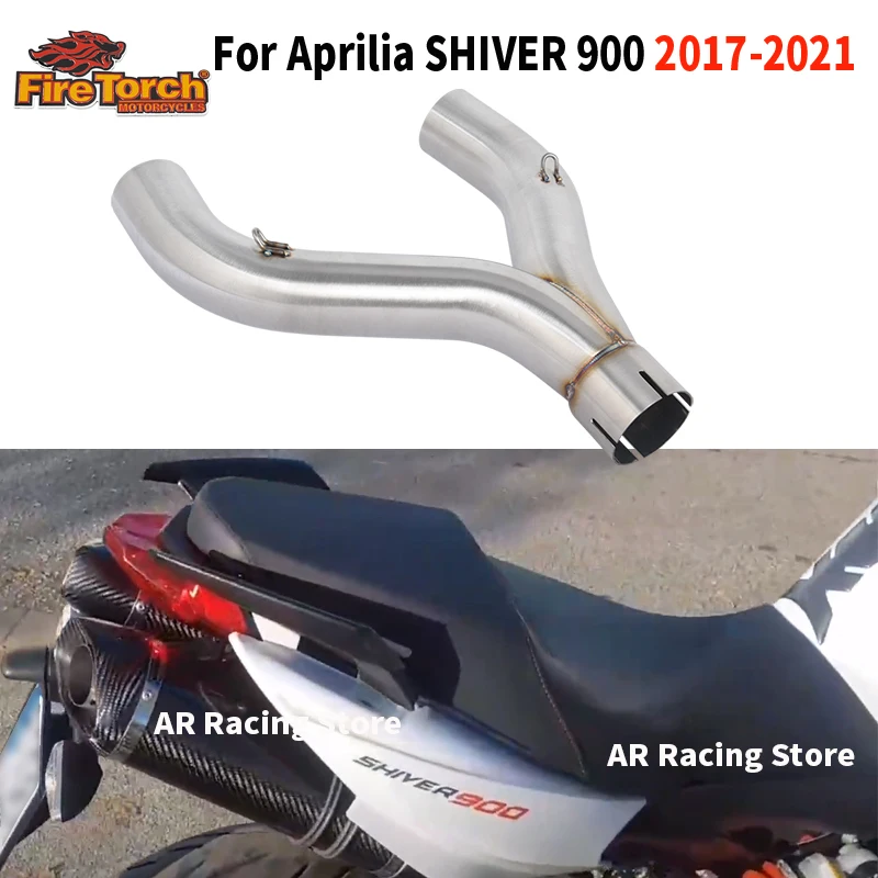 

For Aprilia SHIVER 900 2017 - 2021 Motorcycle Exhaust System Middle Link Pipe Espace Moto Connect 51MM Performance Muffler