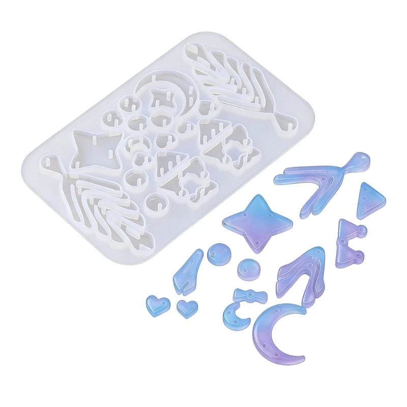 Resin Pendant and Earring Mold Set for DIY Jewelry Making Projects E0BF