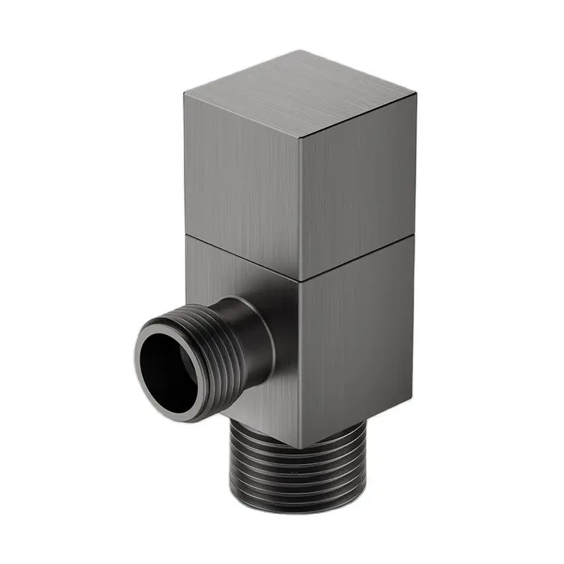 Solid Brass Grey/Black Triangle Valve Bathroom Accessory 1/2*1/2 Suqare Toilet Angle Valve Filling Valve