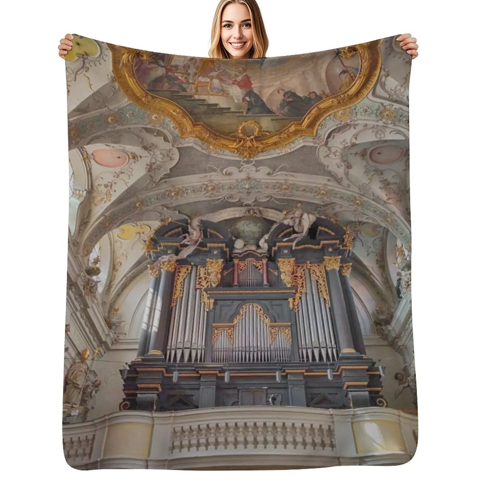 Pipe Organ St. Emmeram, Regensburg Throw Blanket Blankets Sofas Of Decoration Bed linens Shaggy Nap Tourist Kid'S Blankets