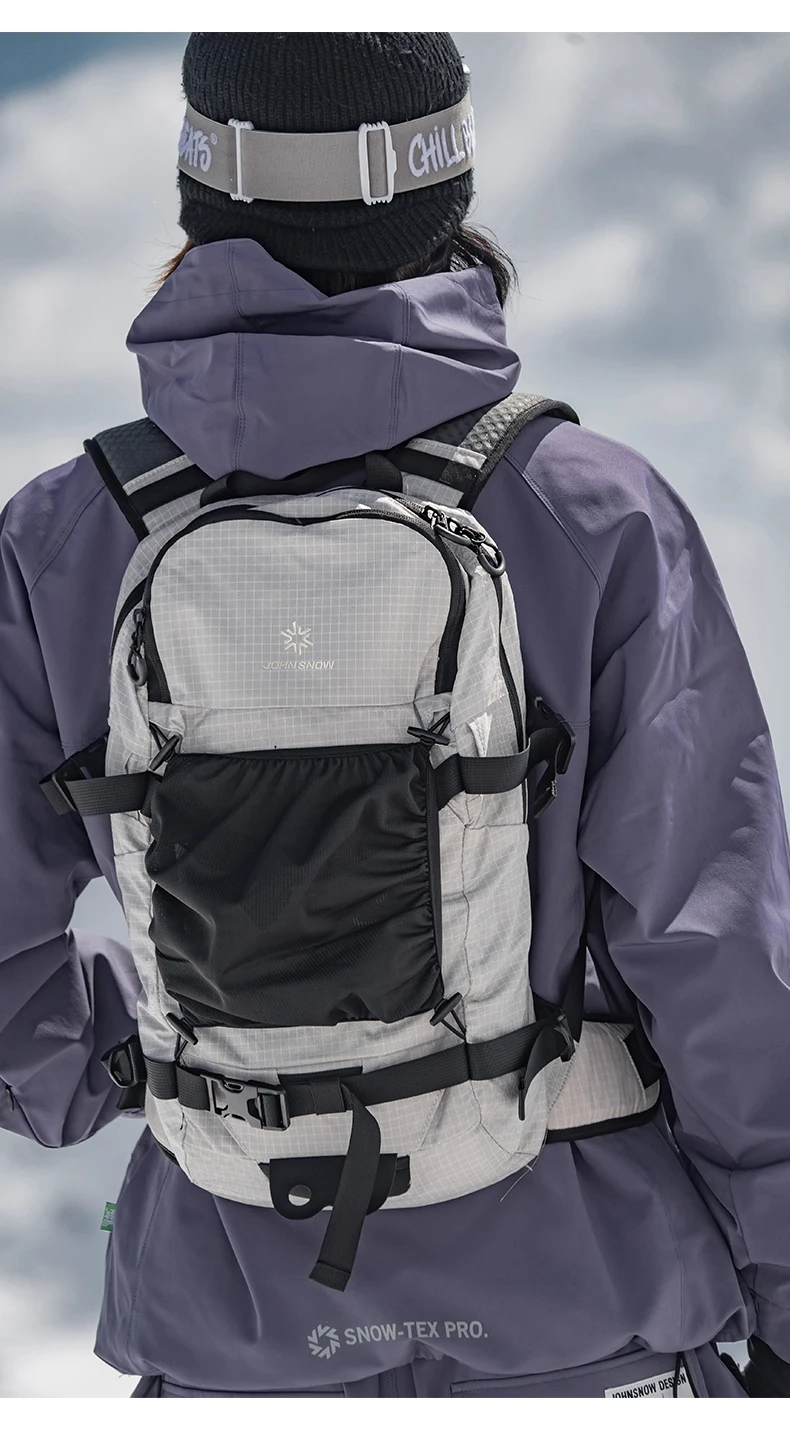 John Snow Ski-Touren-Rucksack für Herren und Damen, leichter Tagesrucksack zum Snowboarden, Rückenland, Skifahren, Wandern und Bergsteigen – Detail 9