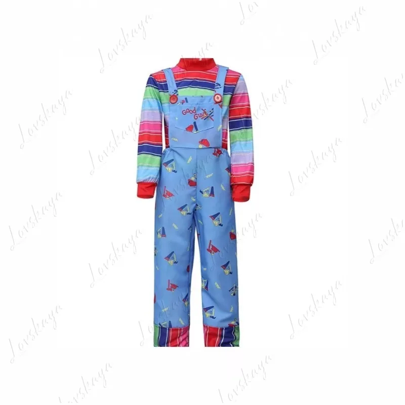 Ghost Child Reborn Series Children's Cosplay Costume, Halloween Performance Costume, Ghost Child Chucky Horror Clown Costume