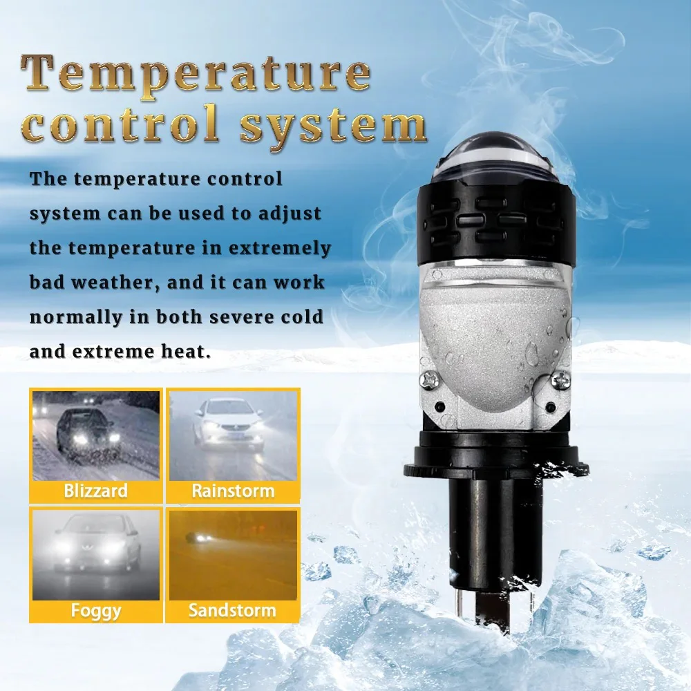 H4 Bi LED Mini Projector Lens LED Car Headlight Bulb 20000LM 100W CANBUS Turbo Auto Bulb H4 High Low Light Fog lamp bulb 12V 24V image 3