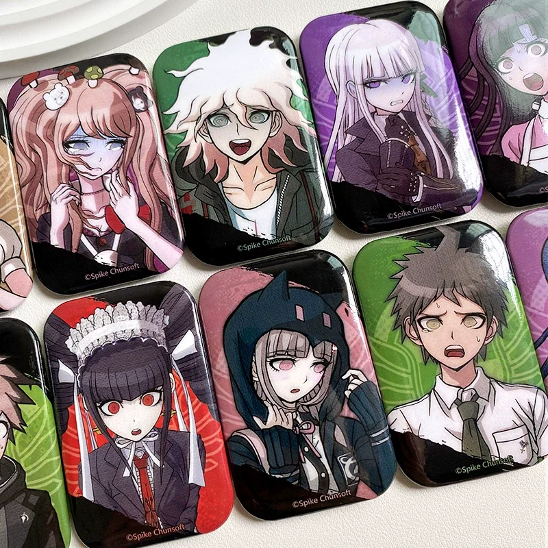 Anime Monokuma Naegi Makoto Kirigiri Kyoko Button Pin Cute Character Cartoon Brooch Badge for Backpack Accessories Decor Gift