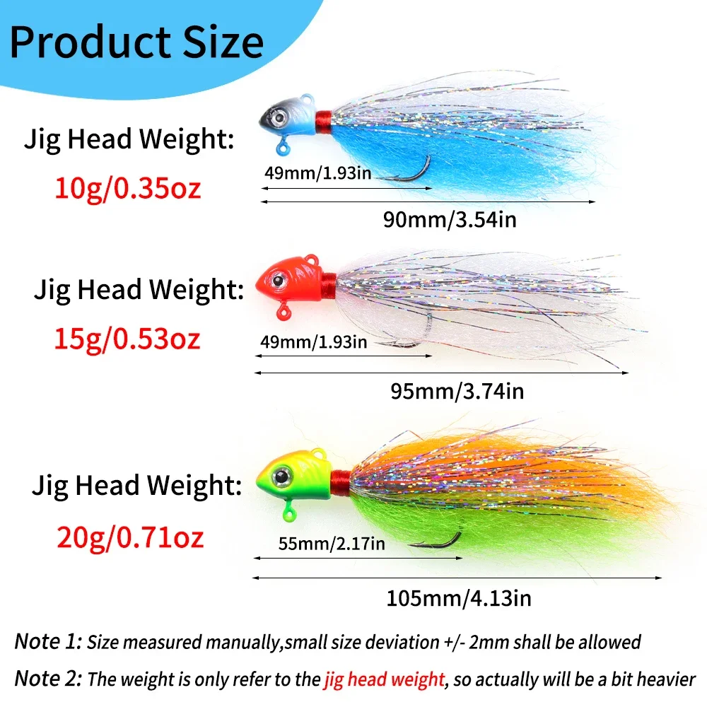 10g 15g 20g เหยื่อตกปลาแบบจมอย่างรวดเร็วเหยื่อปลอมพร้อมไฟเบอร์กะพริบเบส/น้ำจืด/น้ำเค็ม