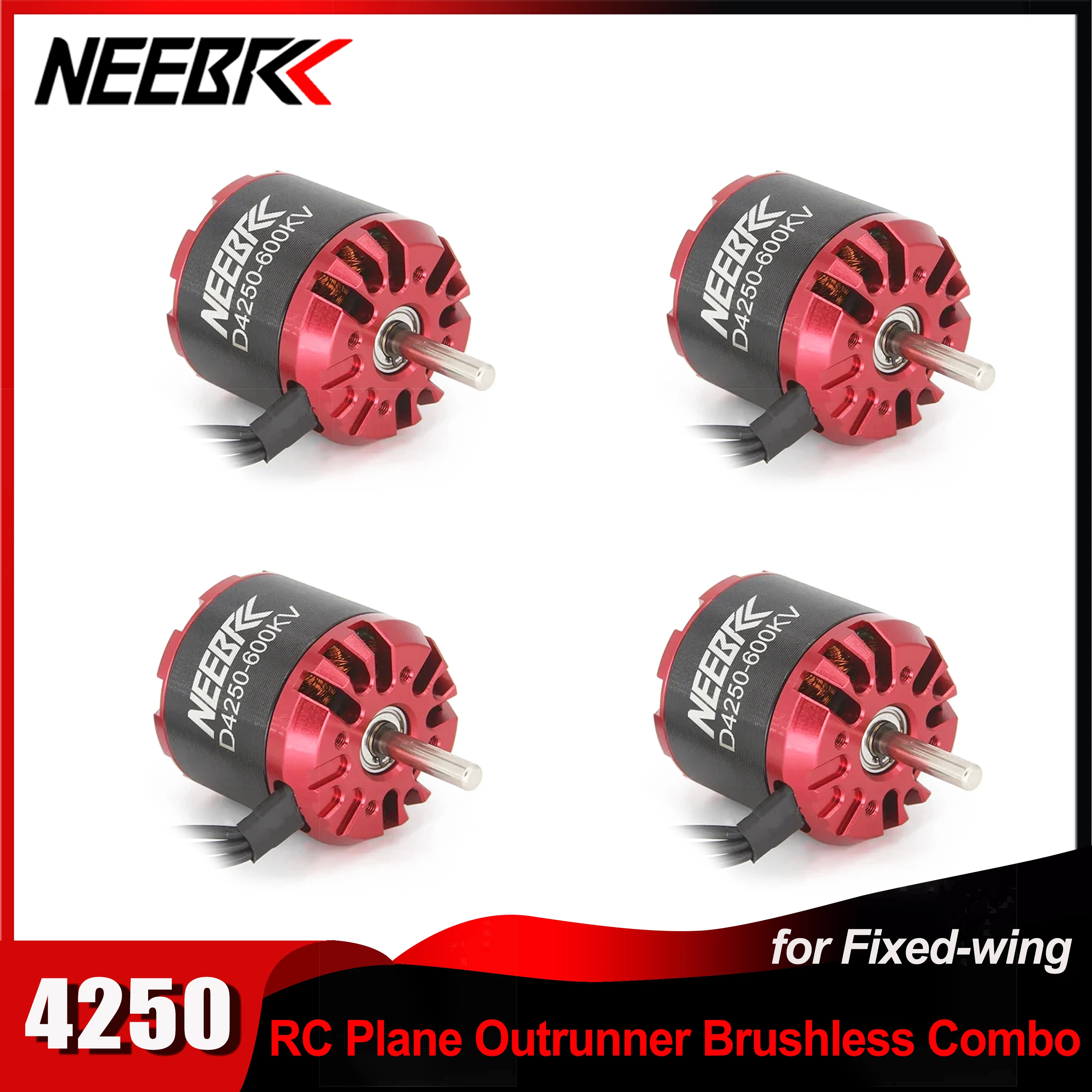 

NEEBRC 4250 600KV 800KV Outrunner Brushless Motor 3-7S for RC Plane FPV Racing Drone Quadcopter Multicopter Fixed-wing 1/2/4PCS