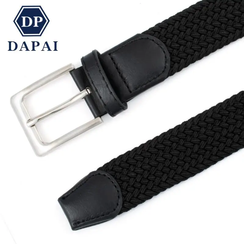 New Design Quality High Men Belt Breathable Elastic Women Same Style Casual Woven Basic free Pin Buckle Non perforated Luxury