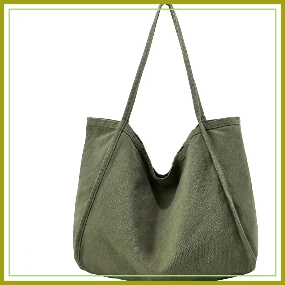 

Large Slouchy Hobo Shoulder Bag for Women Casual Canvas Tote Work Travel Purse Handbags