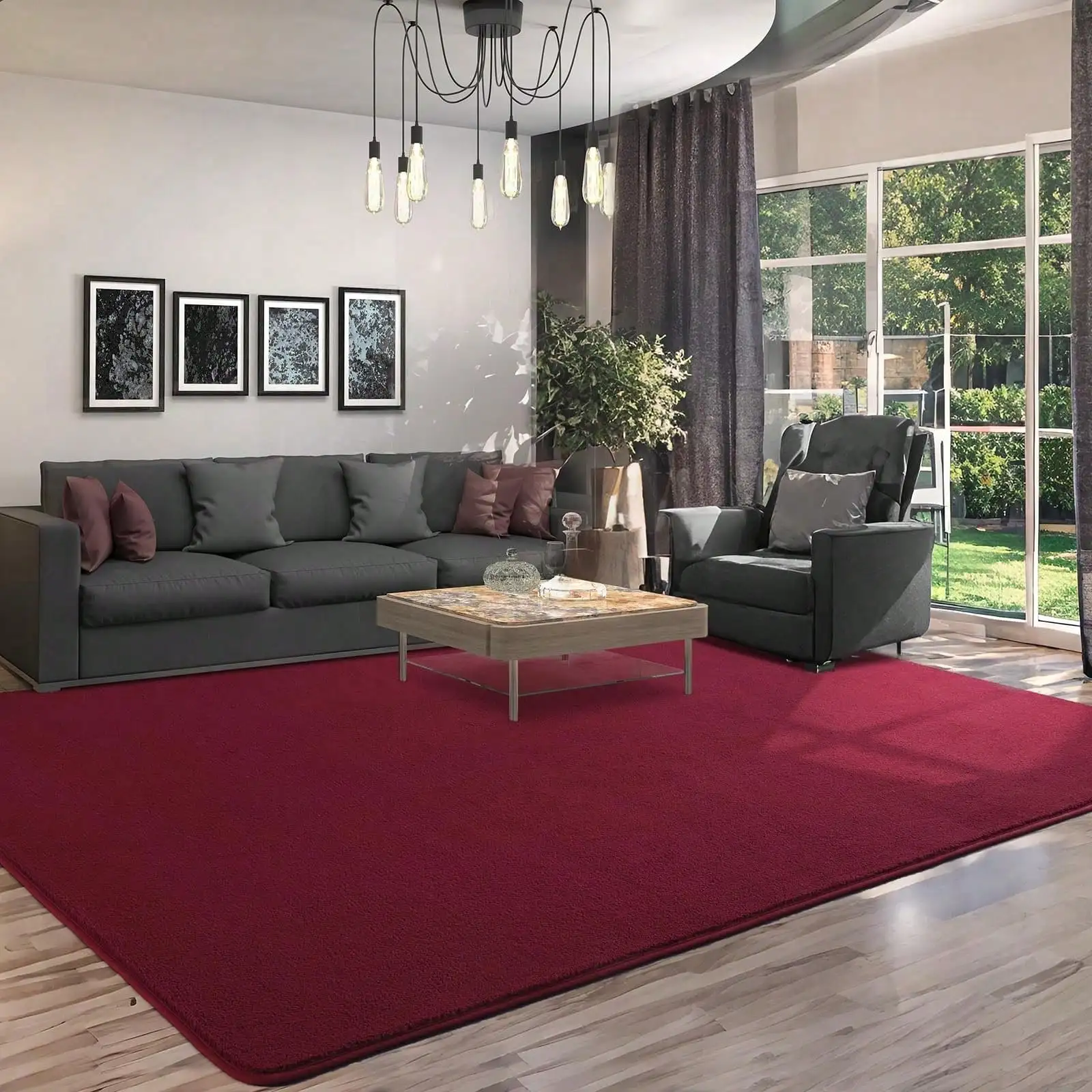 

Thickened Memory-Foam Bedroom Carpets,Modern Aesthetic Minimalist Super Soft Comfy Carpet For Boys Girls Adults Room Dorm Home Decor