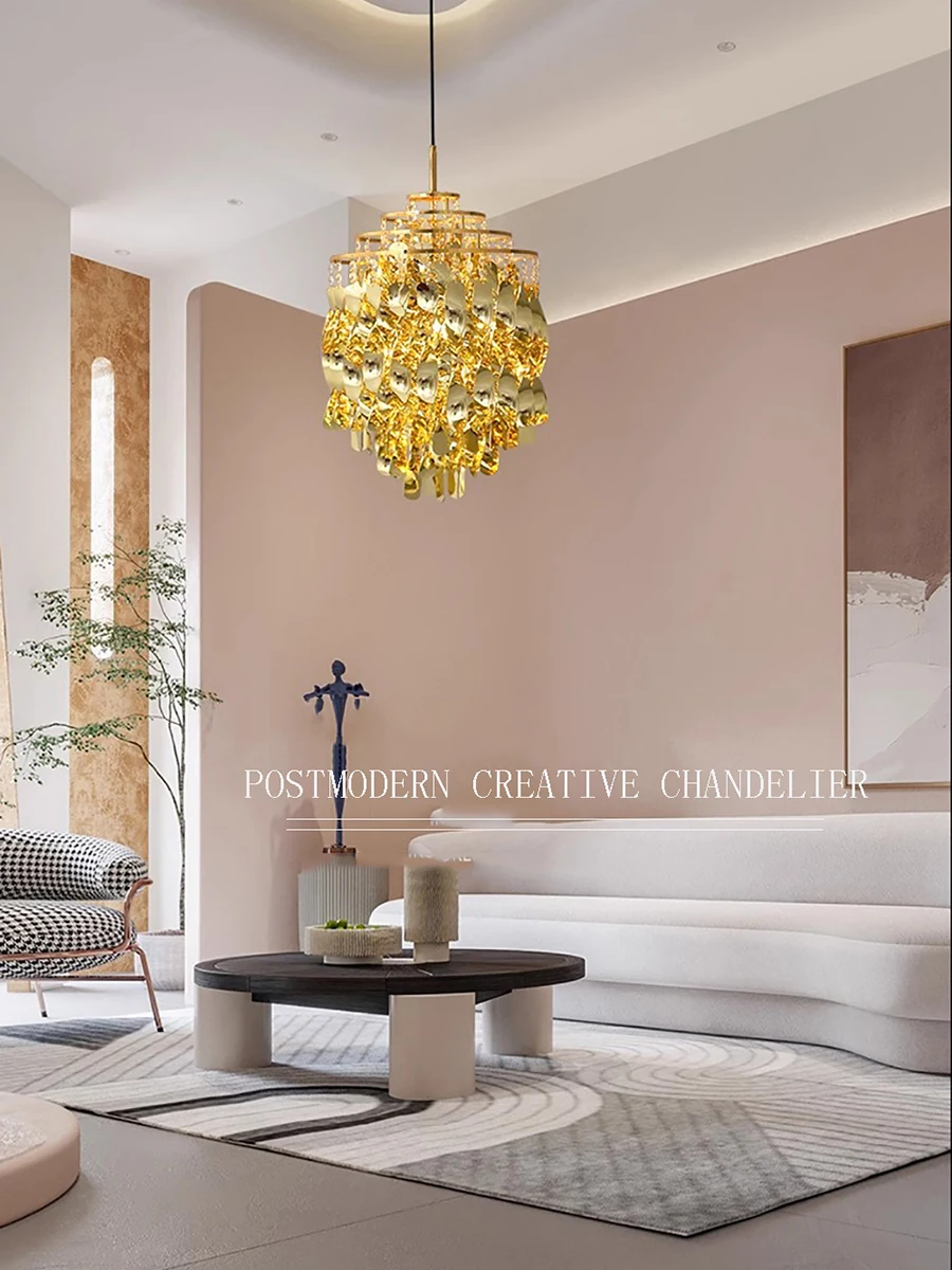 moderno criativo cachoeira acrilico luzes pingente cromo dourado lampadas penduradas sobre a mesa de jantar iluminacao ilha da cozinha moda 01