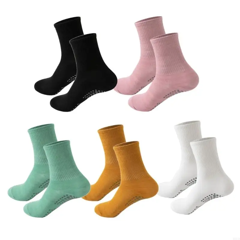 

5 Pairs Women Yoga Socks Slip Resistant Pilates Socks Breathable Cotton Socks for Workout Fitness Running Trampolines 69HD