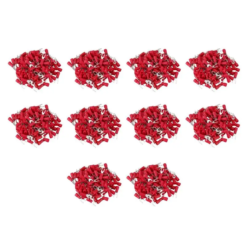 1000 Pcs 4Mm Fork AWG 22-16 Pre Insulated Terminal Cable Lug