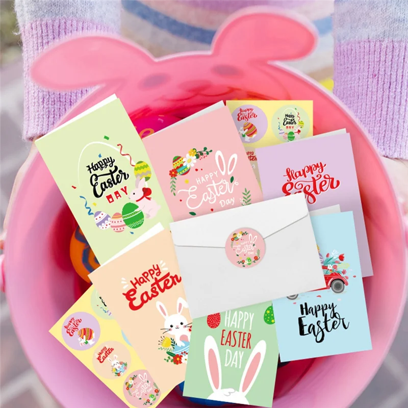 A15F-30Pack دعوات حفلات عيد الفصح للفتيات والأولاد مع مغلفات وملصقات، بطاقات دعوات حفلات عيد الفصح اللطيفة للأطفال #2